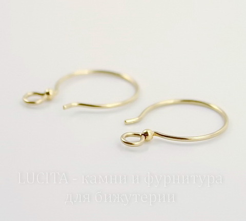 Швензы-крючки с шариком TierraCast 19х14 мм (цвет-золото), Gold filled 14K, пара