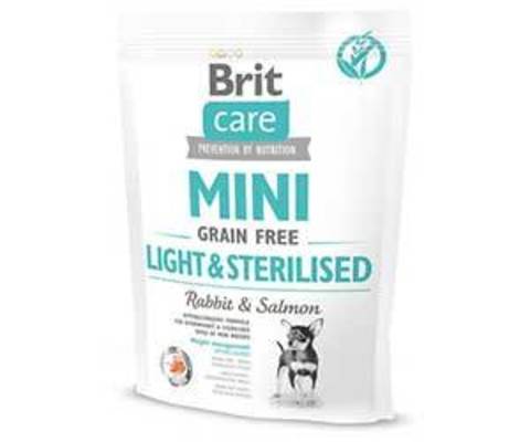 Brit Care MINI GF Light & Steril беззерновой корм для собак мини-пород с избыт.весом/стерил. 400г