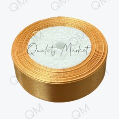 Лента атласная 2,5 см 25 ярдов (золотая) №114