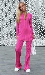 Костюм из вискозы в рубчик