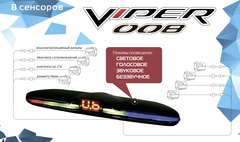 Парковочный радар СТ 008 VIPER (8 датчика)  black голос.сопровождение