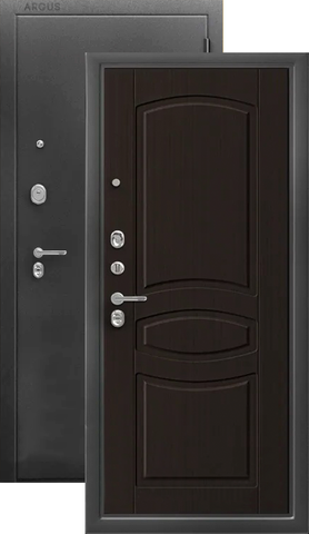 Сейф-дверь входная Аргус Люкс ДА-64 Монако, 2 замка, 2 мм металл, (серебро антик+венге тисненный)