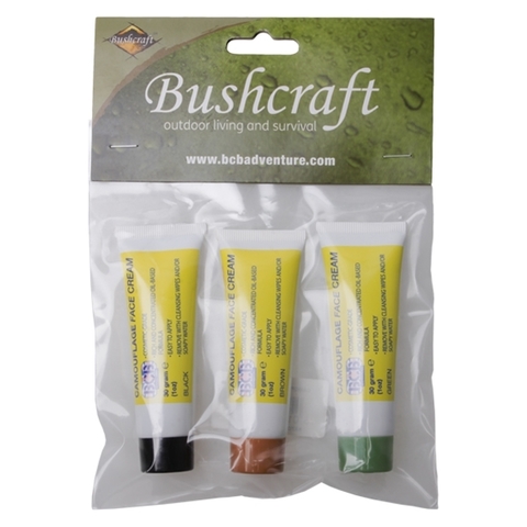 Tarncreme Tuben-Set braun / oliv / schwarz