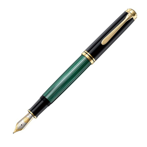 Ручка перьевая Pelikan Souverän® Black and Green GT, F (994855)