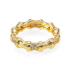 Латунное кольцо "Стебли Бамбука" gold