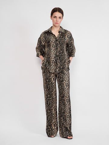 РУБАШКА УКОРОЧЕННАЯ С ПРИНТОМ ЛЕО