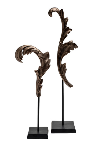 Статуэтка h44.5 см Garda Decor Лист винтаж из алюминия 71PN-03208