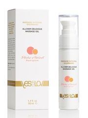 Универсальный массажный гель-смазка Allover Delicious Massage Gel с ароматом персика и аброкоса - 50 мл. - 