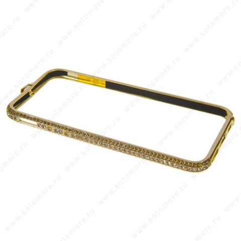 Бампер Heimeiren металический для iPhone 6s/ 6 стразы золото