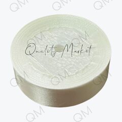 Лента атласная 2,5 см 25 ярдов (молочная) №42