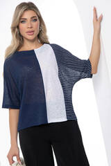 Блуза "Стильный замысел" (сине-белая) Б9039 LT Collection