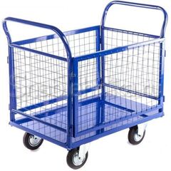 Тележка с сетчатыми бортами ТПЛБ 8х12-2Р 200-ПУ (полиуретановые колеса, г/п 600 кг.)