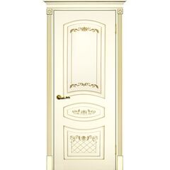 Купить Межкомнатная дверь эмаль Смальта 05 слоновая кость Ral 1013 патина золото глухая