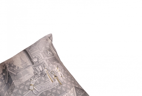 Наволочка 50x70 Mollen Теремок светло-серая хлопковая