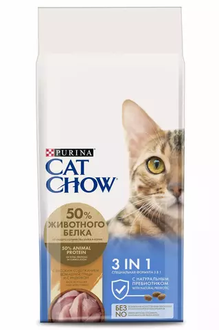 Purina Cat Chow сухой корм для кошек 3в1 1,5 кг