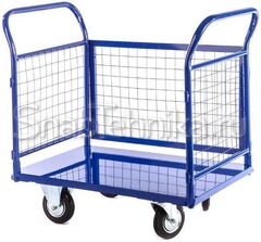 Тележка с сетчатыми бортами ТПЛБ 8х12-2Р 200-ПУ (полиуретановые колеса, г/п 600 кг.)