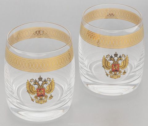 Подарочный набор из 2 хрустальных стаканов для виски «Министерский», 290 мл