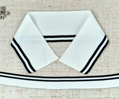 Комплект воротник ш. 7 см д. 49см + подвяз ш. 3,8 см д. 132 см, белый с чёрным