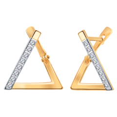 21184 - Серьги-треугольники из золота 585пробы
