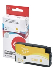 Струйный картридж Sakura 3ED69A (№712 Yellow) для HP DesignJet T210/T230/T250/T630/T650/DesignJet Studio, желтый, водорастворимый тип чернил, 29 мл.