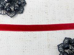 Лента бархатная, ш. 0,6 см, красный