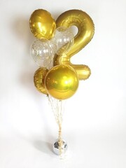 Gold number glitter set