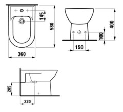 8329510003041 БИДЕ НАПОЛЬНОЕ LAUFEN PRO