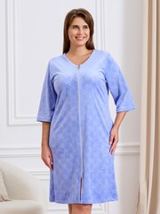 Халат Бархат Виотекс ПЫЛЬНО-ГОЛУБОЙ