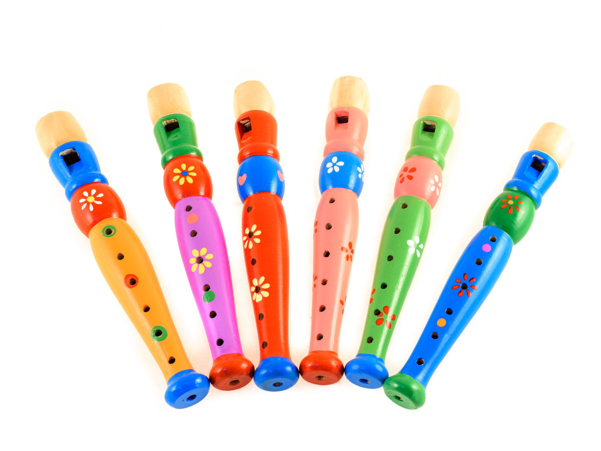 Дудочка, флейта, дудка детская деревянная игрушечная. Музыкальная игрушка из дерева для детей