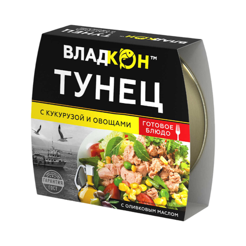 Владкон Тунец с кукурузой и овощами жб 160гр