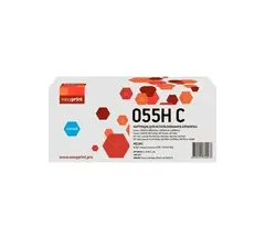 Картридж EasyPrint LC-055H C для Canon i-SENSYS LBP663/664/MF742/744 (5900 стр.) голубой, с чипом 3019C002