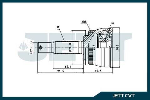 ШРУС внешний JETT V42-4036 ABS