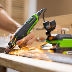 Гравер Greenworks G24RT 24V с базой и оснасткой (52 шт) аккумуляторный, без АКБ и ЗУ