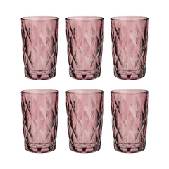 MILLIMI Набор стаканов 6 шт, 350 мл, стекло, бордовый ромб