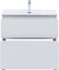 Aquanet 345382 Тумба с раковиной Вега 80 (Flat) напольная 2 ящ. цв. белый глянец (345382)