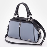 Сумка Саломея 257 гладкий серо-голубой + черный