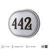 Номерок на дверь квартиры 442, для кабинета, офиса, шильдик 9 х 7 см, брашированная сталь, Айдентика Технолоджи