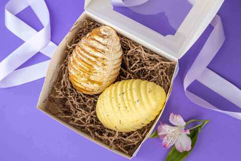 Набор пасхальных шоколадных яиц «Золотая пара», 660 г