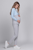Спортивный костюм для беременных и кормящих 12621 серый меланж