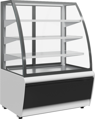 Витрина кондитерская POLUS K70 VV 0,9-1 STANDARD 9006-9005 (ВХСв-0,9д Carboma Люкс ТЕХНО)