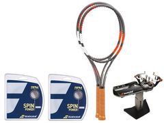 Ракетка теннисная Babolat Pure Strike VS - chrome/red/white + струны + натяжка