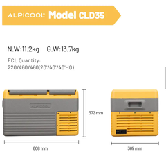 Компрессорный автохолодильник Alpicool CLD 35 (Двухкамерный, 12V/24V/220V, 35л)