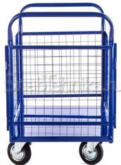 Тележка с сетчатыми бортами ТПЛБ 8х12-2Р 200-ПУ (полиуретановые колеса, г/п 600 кг.)