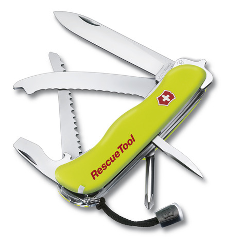 Нож Victorinox Rescue Tool, 111 мм, 14 функций, желтый