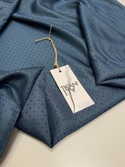 Вискоза жаккардовая подкладочная (100%вискоза, Туманная лазурь с мелким геометричным узором, 139, 90 гр/м2)