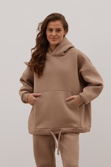 Худи OVERSIZE, с начесом, какао
