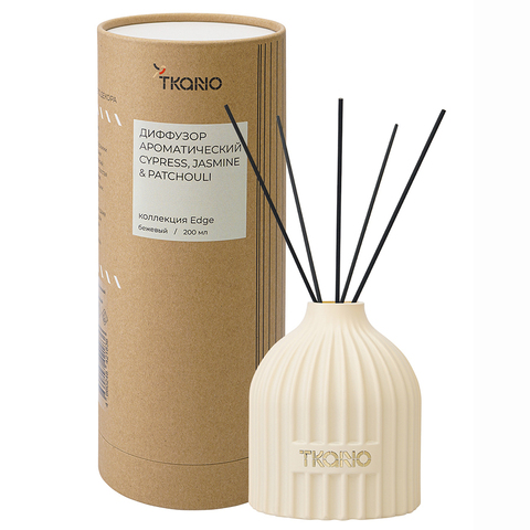 Диффузор ароматический 200мл Tkano Edge Cypress Jasmine & Patchouli бежевый