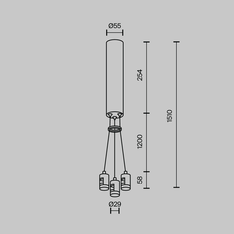 Подвесной комплект для круглого шинопровода  Maytoni FLARITY TRA154SW-BB-R-B