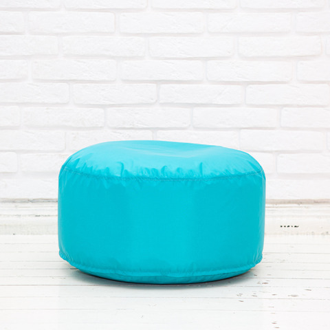 Круглый пуф плащёвка (бирюзовый)