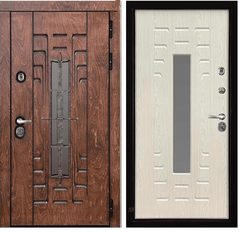 Купить Входная дверь Викинг лиственница морённая Vinorit DE 5 слоновая кость